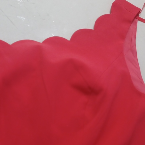 MAGGY LONDON HOT PINK SCALLOPED ONE SHOULDER DRESS - Picture 4 of 6